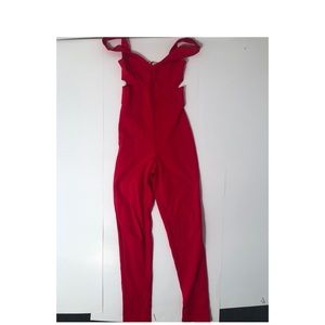 Red Tight Sexy Jumpsuit